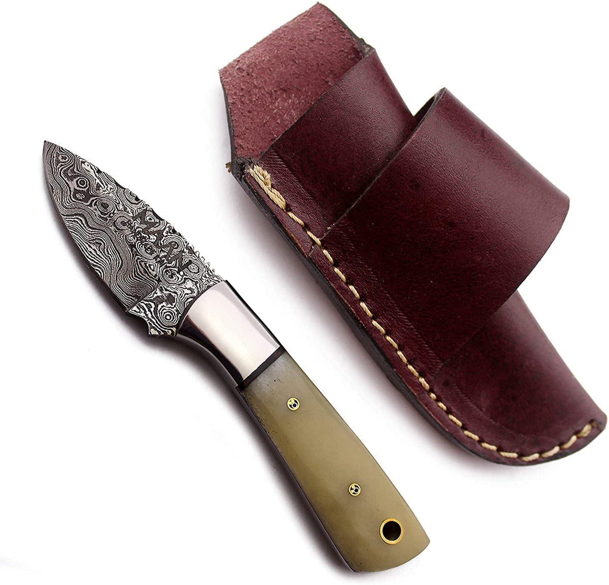 MAAN Handmade Damascus Fixed Blade Knife with Wooden Handle - Survival –  MAANOUTDOOR